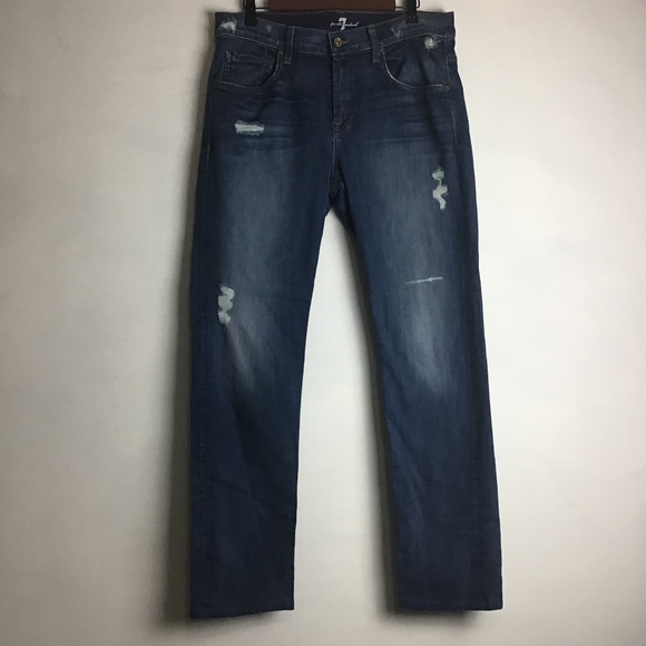 7 For All Mankind Other - 7 For all Man Kind Men’s The Straight Jeans size 34  x 31 Distressed